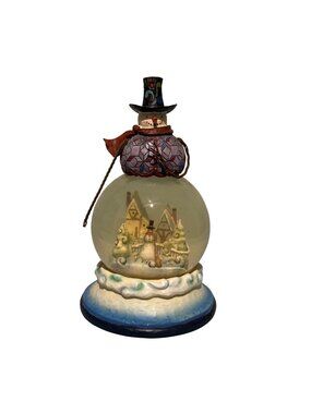 Jim Shore Heartwood Creek Frosty Days Snowman Winter Scene Snow Globe 2010